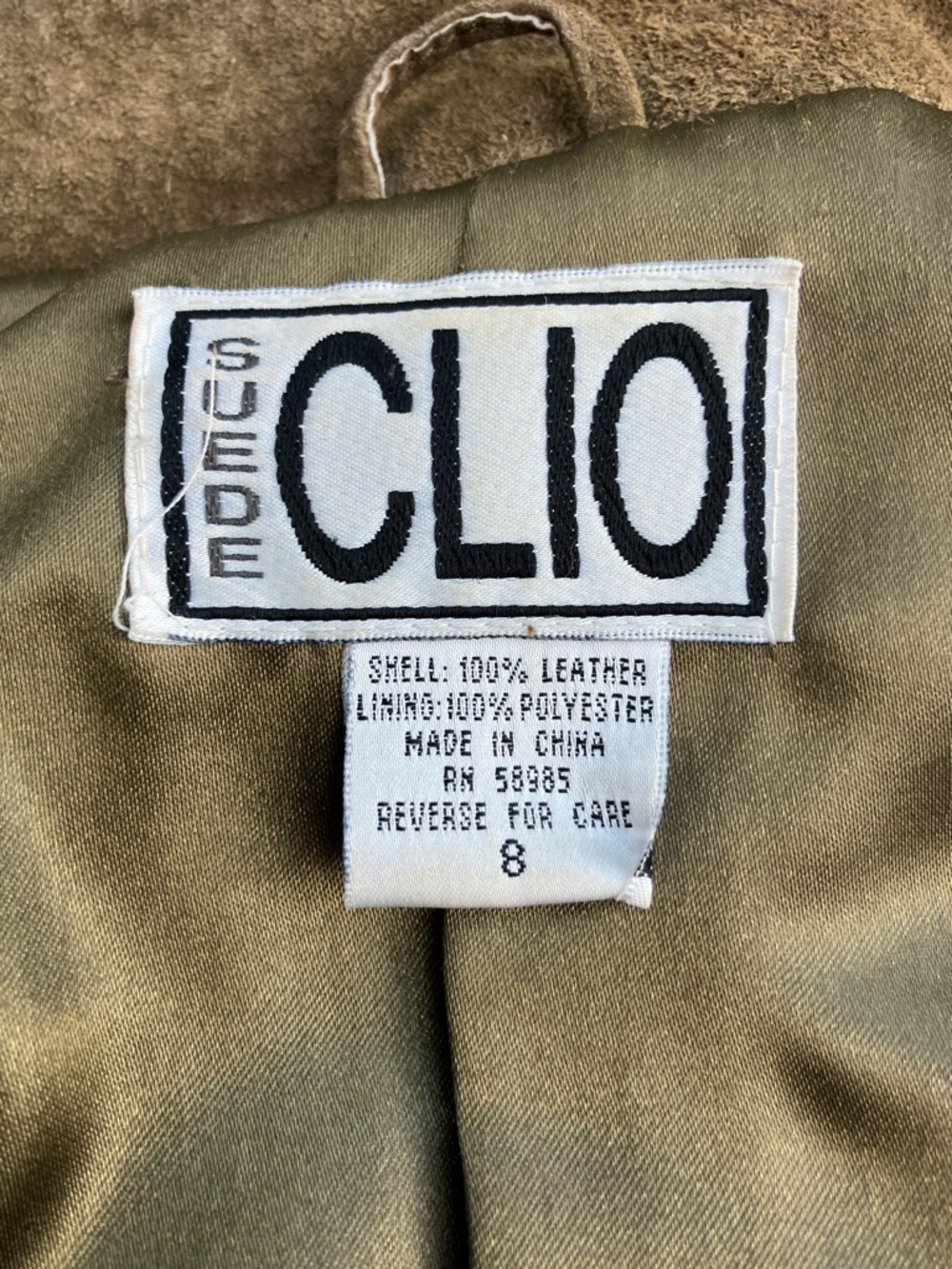 Vintage suede leather rustic jacket, size 8 from Clio - Picture 7 of 16